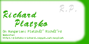 richard platzko business card